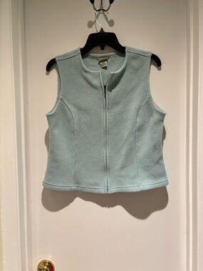 Vintage L.L.Bean Light Blue-Green Fleece Vest Size S